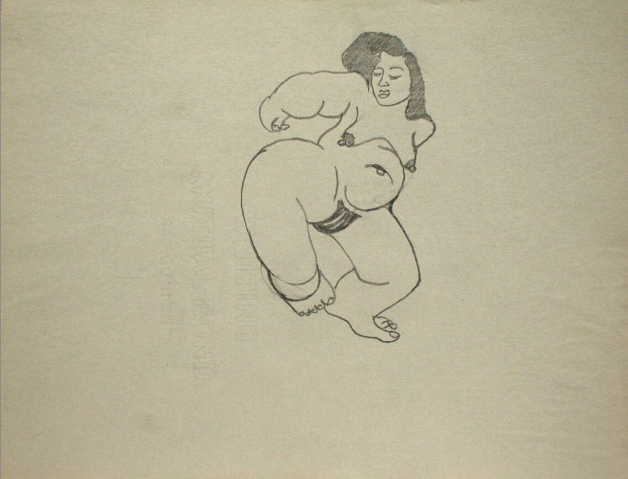 Nude woman lying down