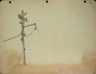 Telephone pole with street light