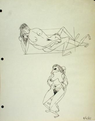 Graphic depictions of sexual contact, two pictures featuring a nude man and woman