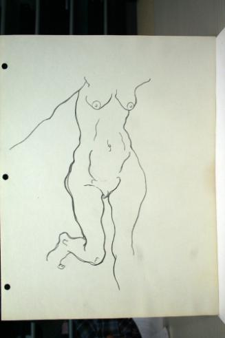 Nude woman standing without head