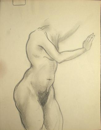 Nude woman standing without head