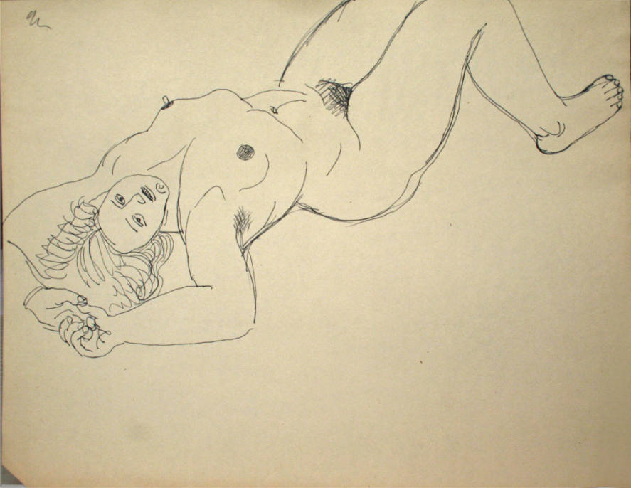 Nude woman lying down