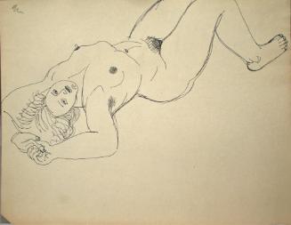 Nude woman lying down