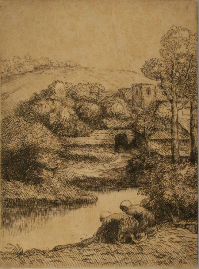 Two Peasant Women by a Brook