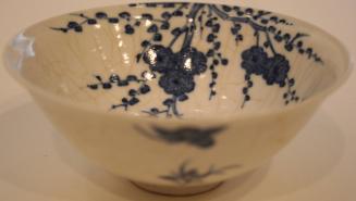 Porcelain bowl with white and blue flowers