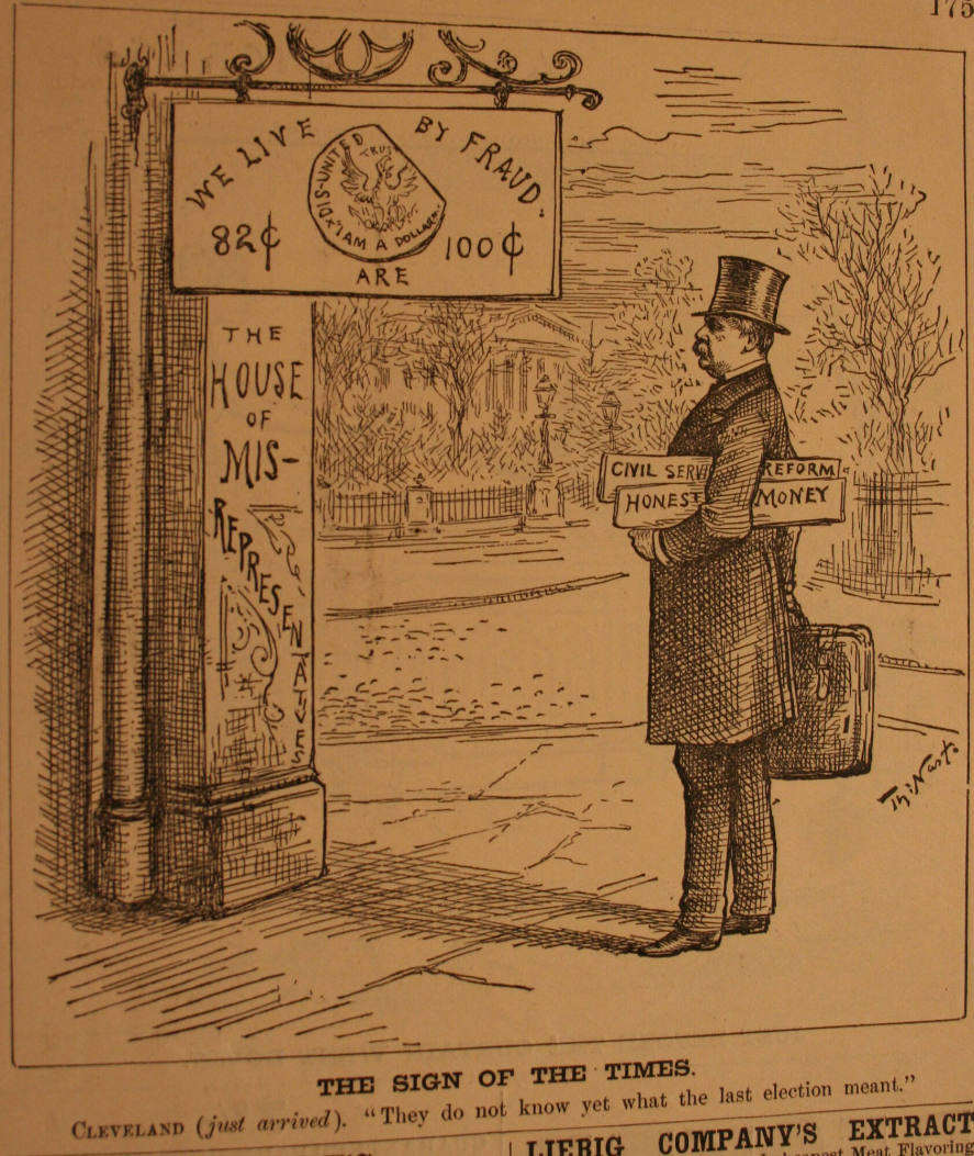 "The Sign Of The Times" from Harper's Weekly, March 14, 1885