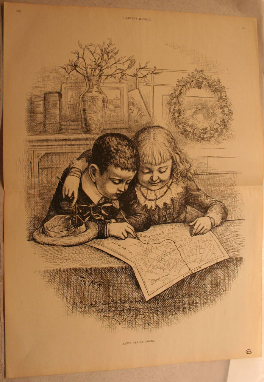 "Santa Claus's Route" from Harper's Weekly, December 19, 1885