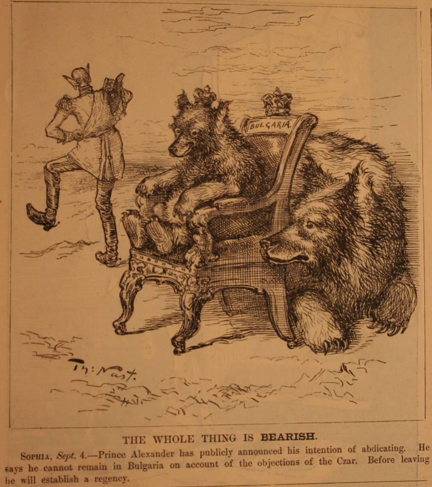 "The Whole Thing Is Bearish" from Harper's Weekly, September 18, 1886