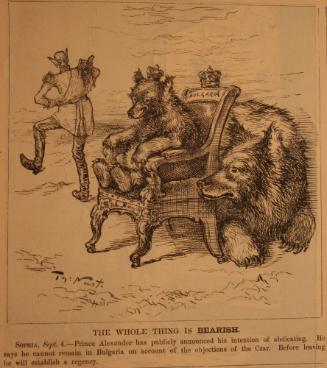 "The Whole Thing Is Bearish" from Harper's Weekly, September 18, 1886