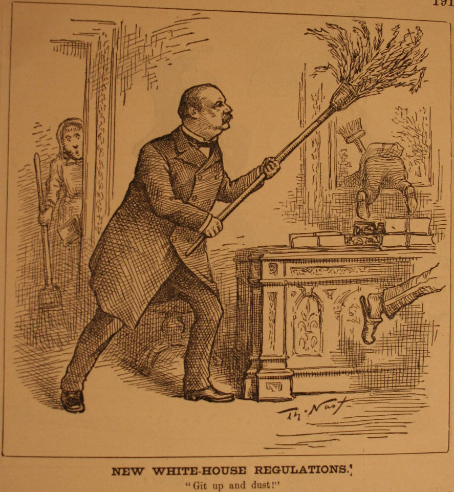 "New White House Regulations" from Harper's Weekly, March 21, 1885