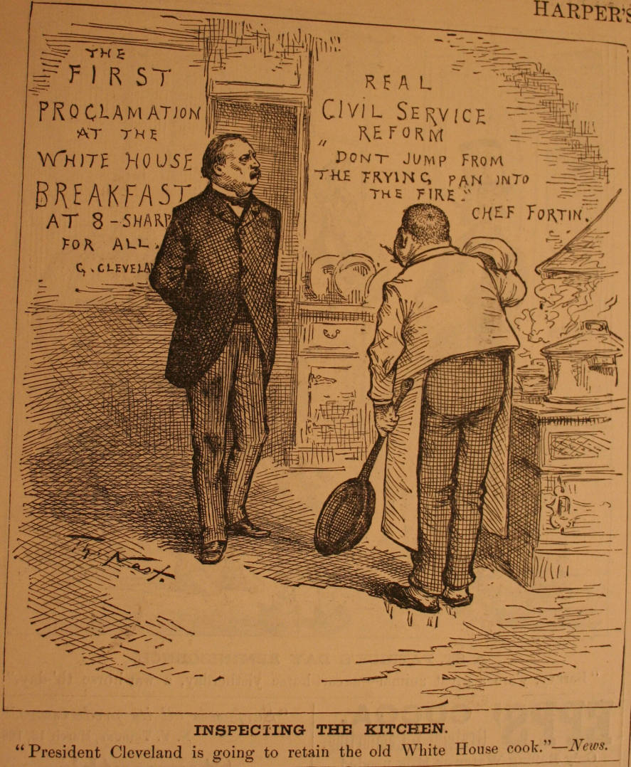 "Inspecting The Kitchen" from Harper's Weekly, March 28, 1885