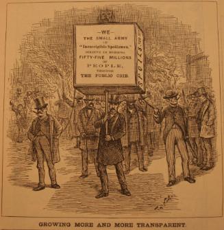 "Growing More And More Transparent" from Harper's Weekly, October 31, 1885