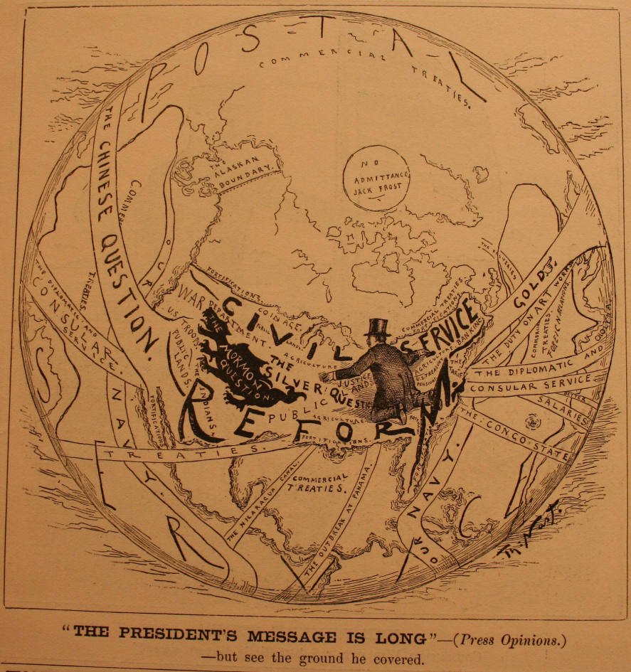 "President's Message Is Long" from Harper's Weekly, December 19, 1885