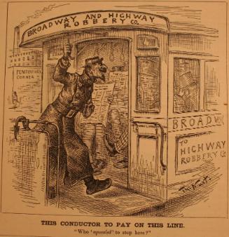 "This Conductor To Pay On This" from Harper's Weekly, February 6, 1886