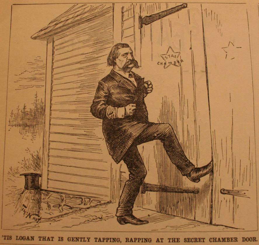 " 'Tis Logan That Is Gently Tapping" from Harper's Weekly, April 3, 1886