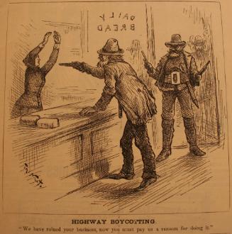 "Highway Boycotting" from Harper's Weekly, May 8, 1886