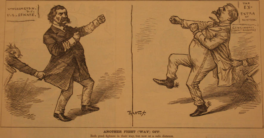 "Another Fight (Way) Off" from Harper's Weekly, August 7, 1886