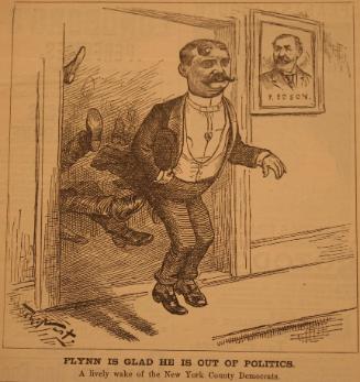 "Flynn Is Glad He Is Out" from Harper's Weekly, August 14, 1886