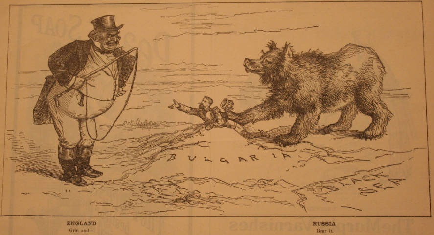 "England, Russia - Grin And Bear" from Harper's Weekly, September 4, 1886