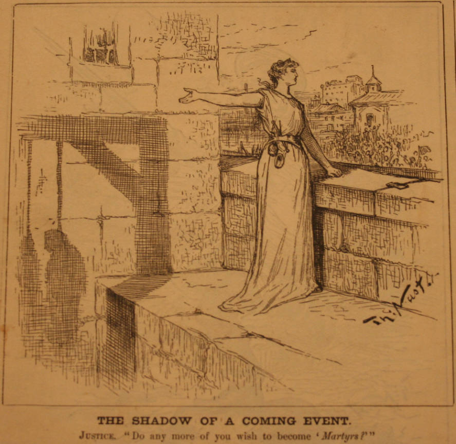 "The Shadow Of A Coming Event" from Harper's Weekly, September 11, 1886