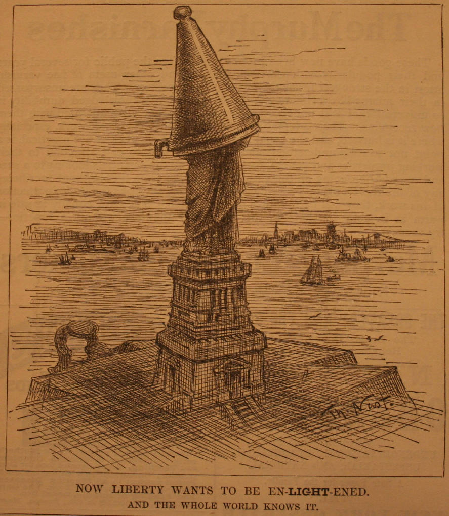 "Now Liberty Wants To Be Enlightened" from Harper's Weekly, November 20, 1886