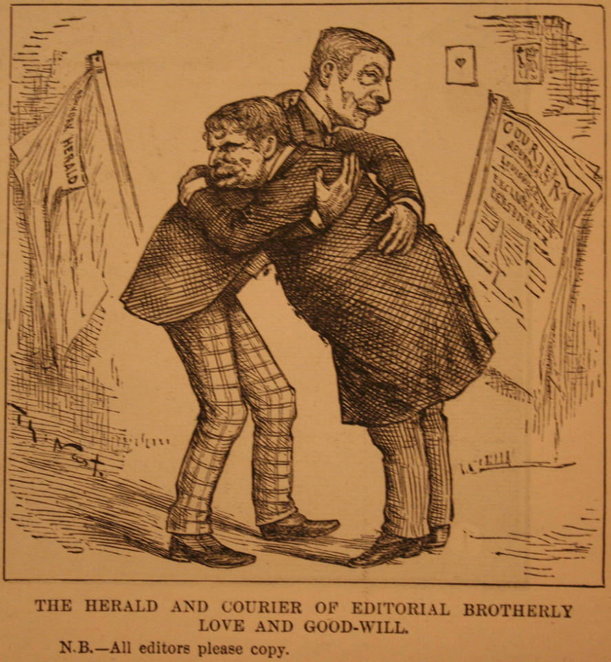 "The Herald And Courter of Edit" from Harper's Weekly, December 4, 1886