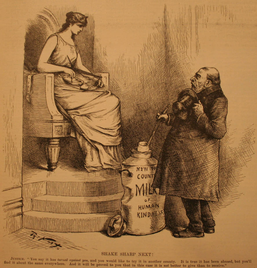 "Shake Sharp Next" from Harper's Weekly, January 22, 1887