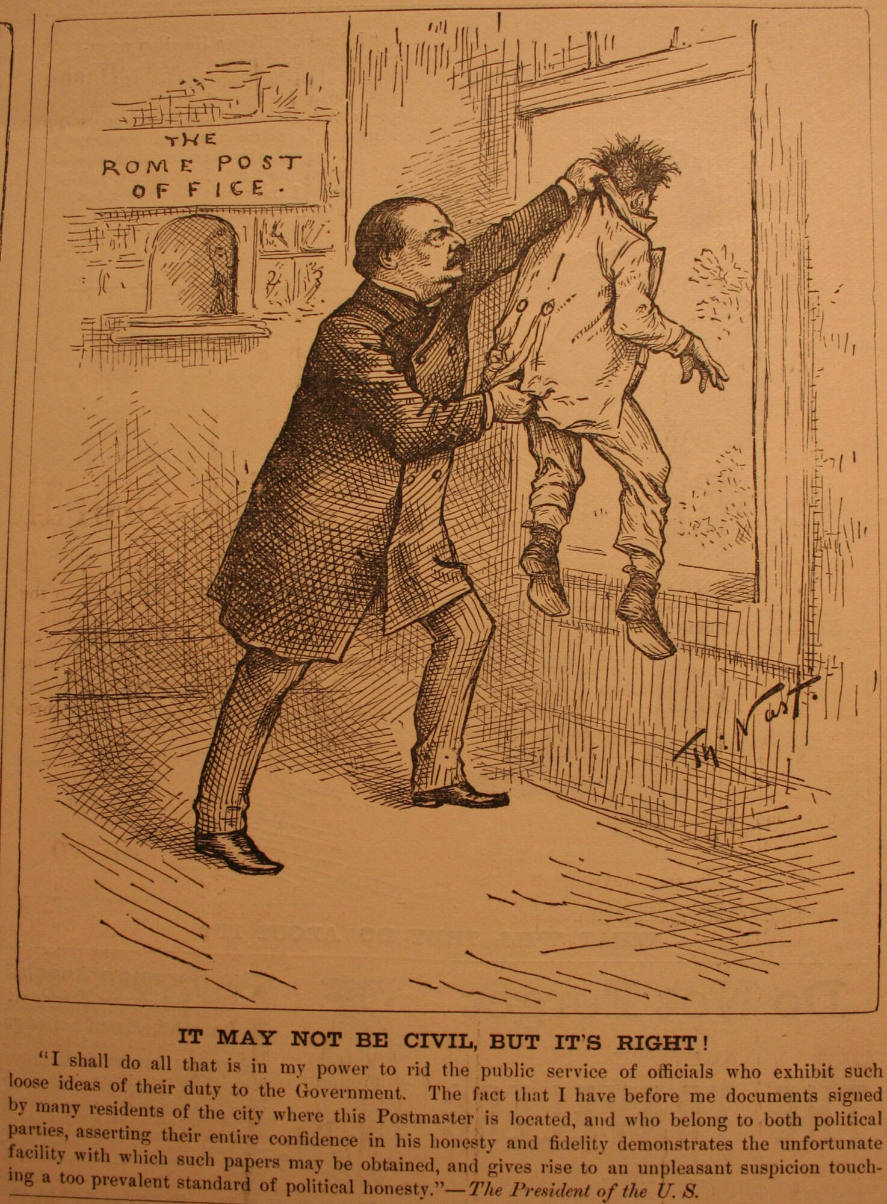 "It May Not Be Civil But Its Right" from Harper's Weekly, April 18, 1885