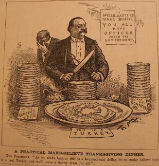 "Practical Make-Believe Thanksg" from Harper's Weekly, November 28, 1885