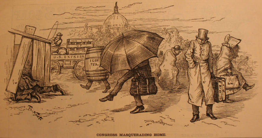 "Congress Masquerading Home" from Harper's Weekly, August 21, 1886