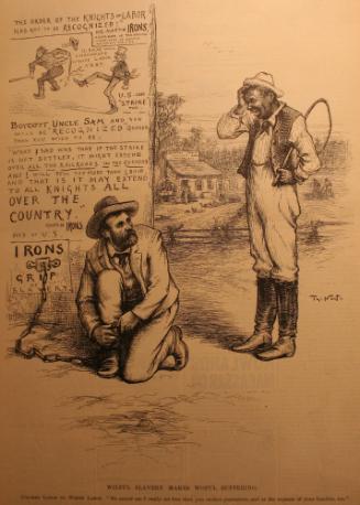 "Wilful Slavery Makes Wolful Buff" from Harper's Weekly, April 17, 1886