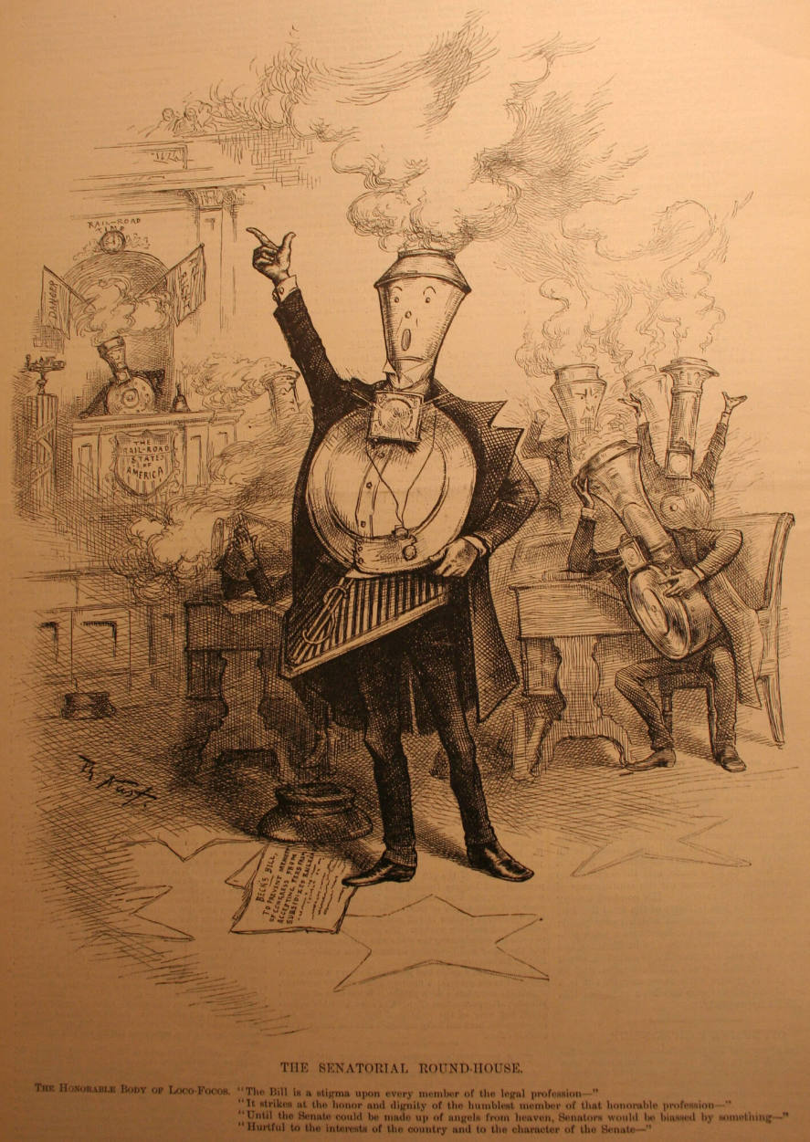 "The Senatorial Round House" from Harper's Weekly, July 10, 1886