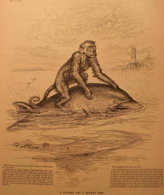 "A Dolphin And A Monkey Time" from Harper's Weekly, July 11, 1885