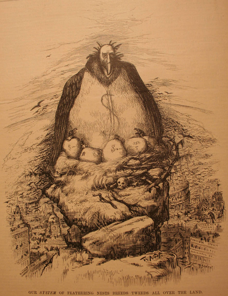 "Our System of Feathering Nests" from Harper's Weekly, March 27, 1886