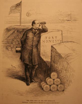 "The First Shot Of The New Rebel" from Harper's Weekly, March 14, 1885