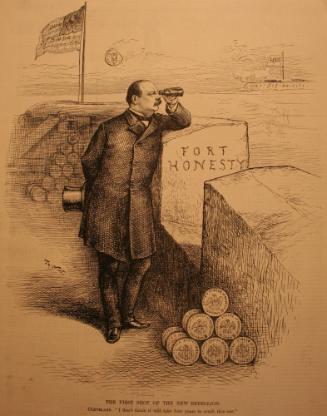 "The First Shot Of The New Rebel" from Harper's Weekly, March 14, 1885