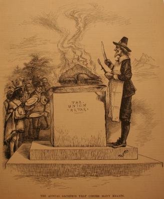 "Annual Sacrifice That Cheers" from Harper's Weekly, November 28, 1885