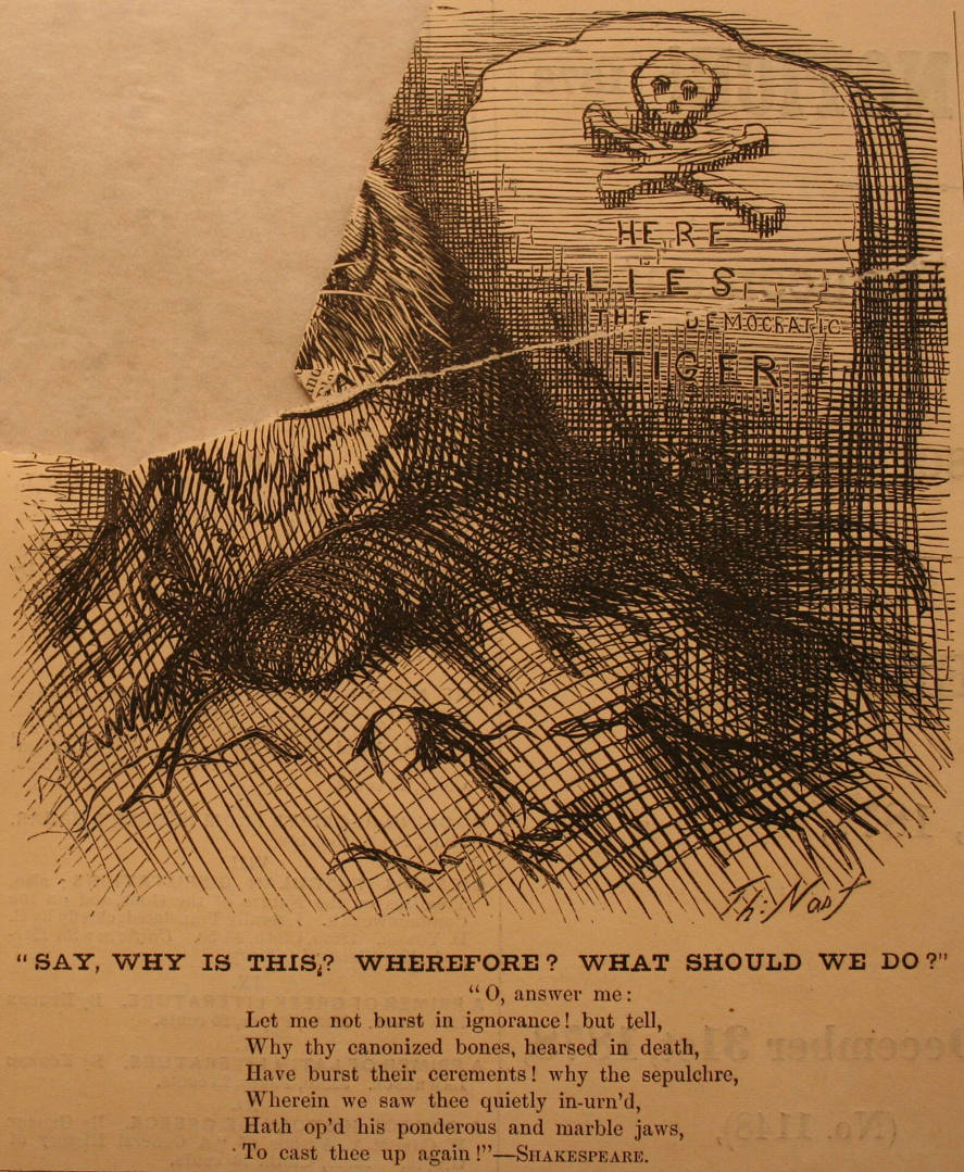 "Say why is this say Wherefore" from Harper's Weekly, October 27, 1877