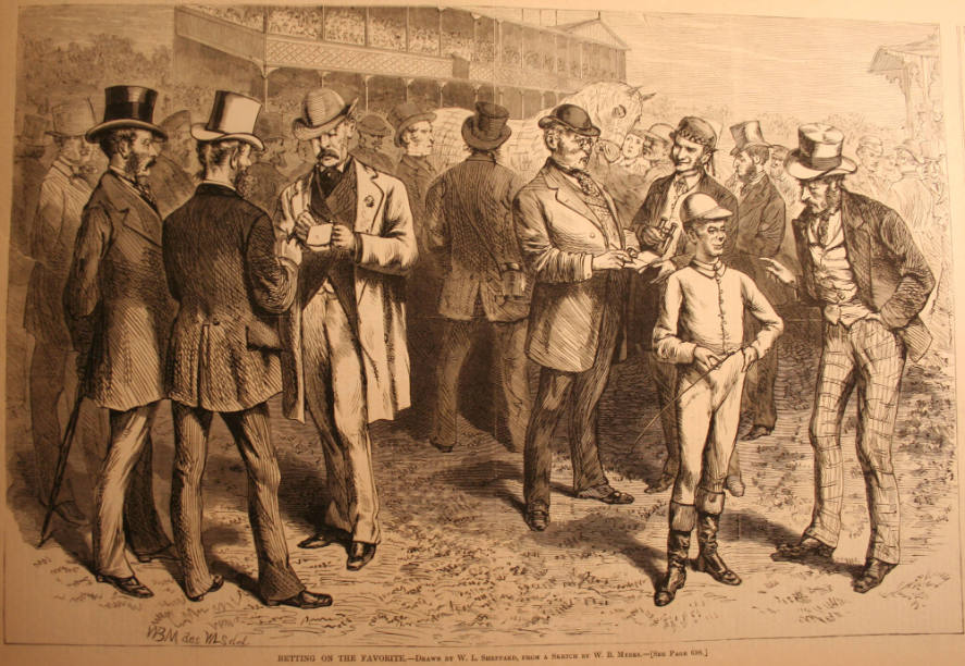 "Betting On The Favorite" from Harper's Weekly, October 29, 1870