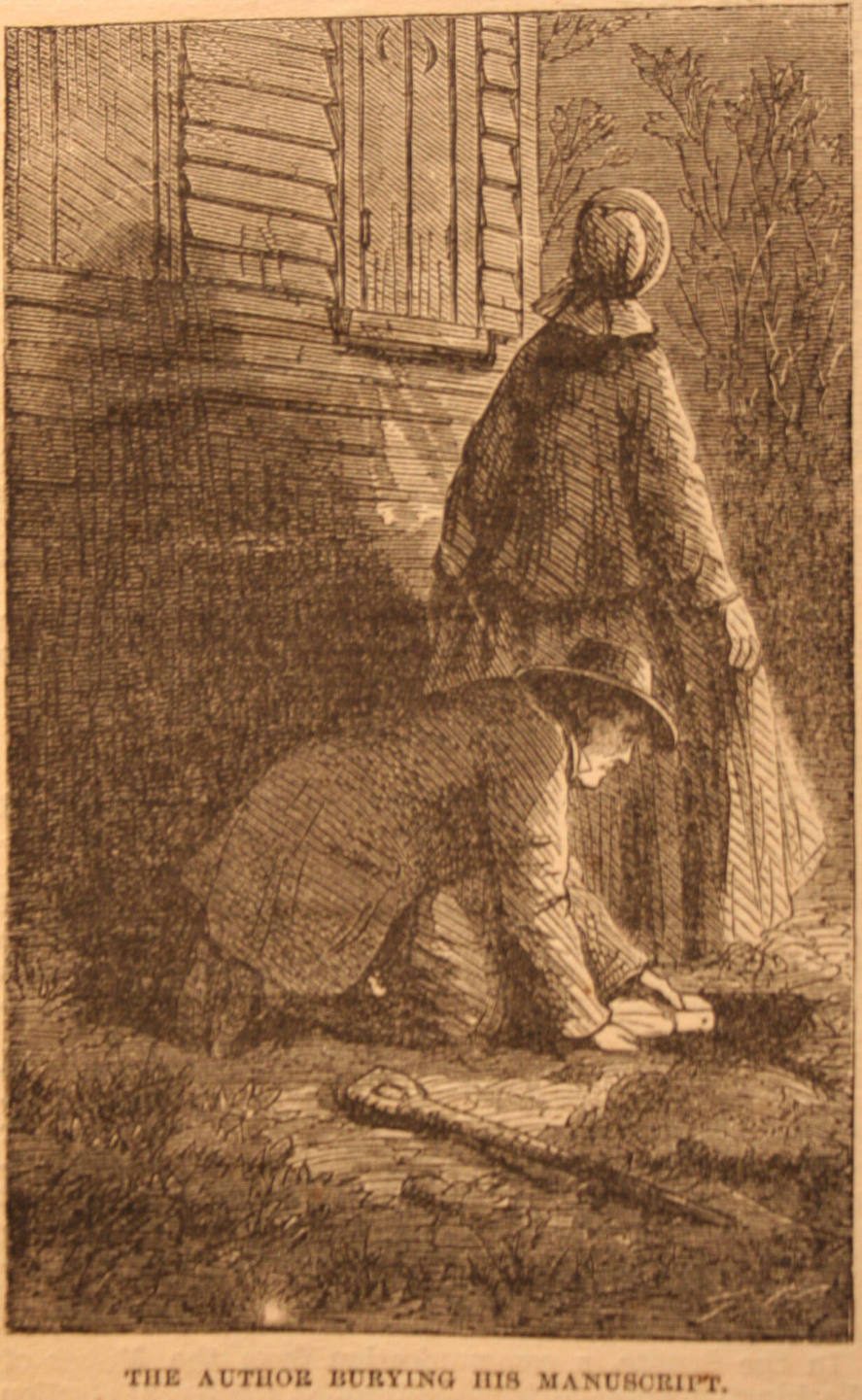 "The Author Burying His Manuscript" from Harper's Weekly, January 20, 1866