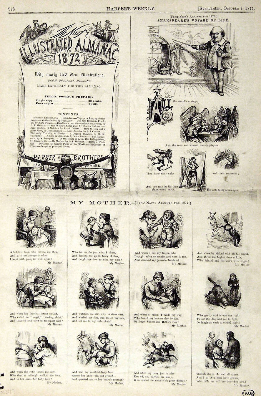 "Nast's Illustrated Almanac" from Harper's Weekly, October 7, 1871