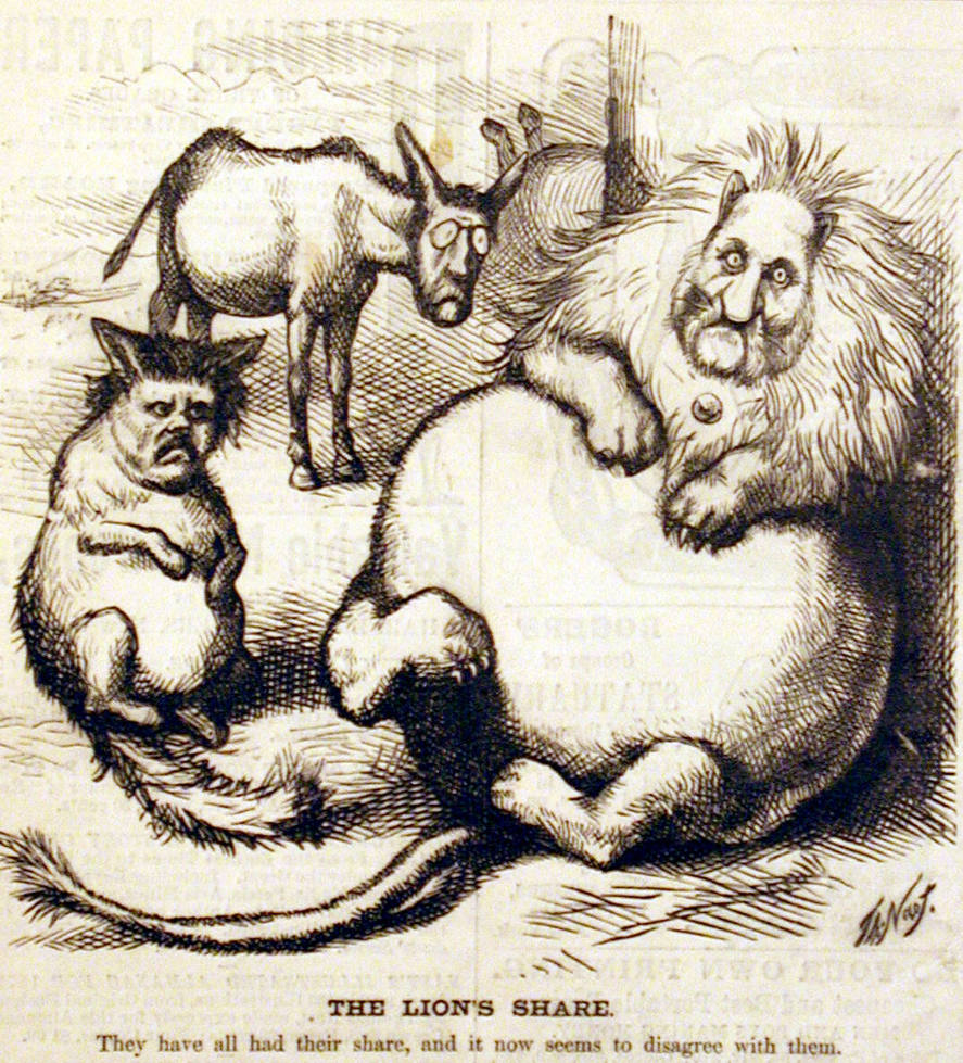 "The lion's share" from Harper's Weekly, November 11, 1871.