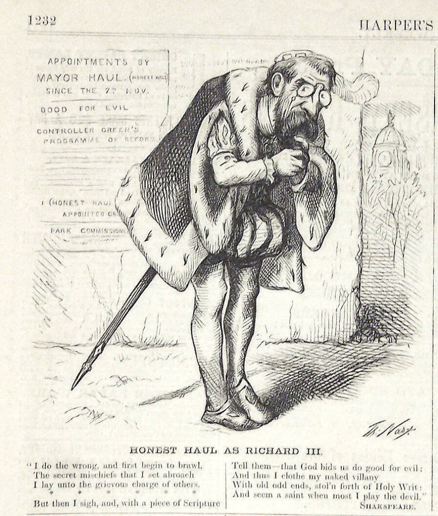 "Honest Haul As Richard III" from Harper's Weekly, December 30, 1871