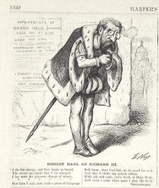 "Honest Haul As Richard III" from Harper's Weekly, December 30, 1871