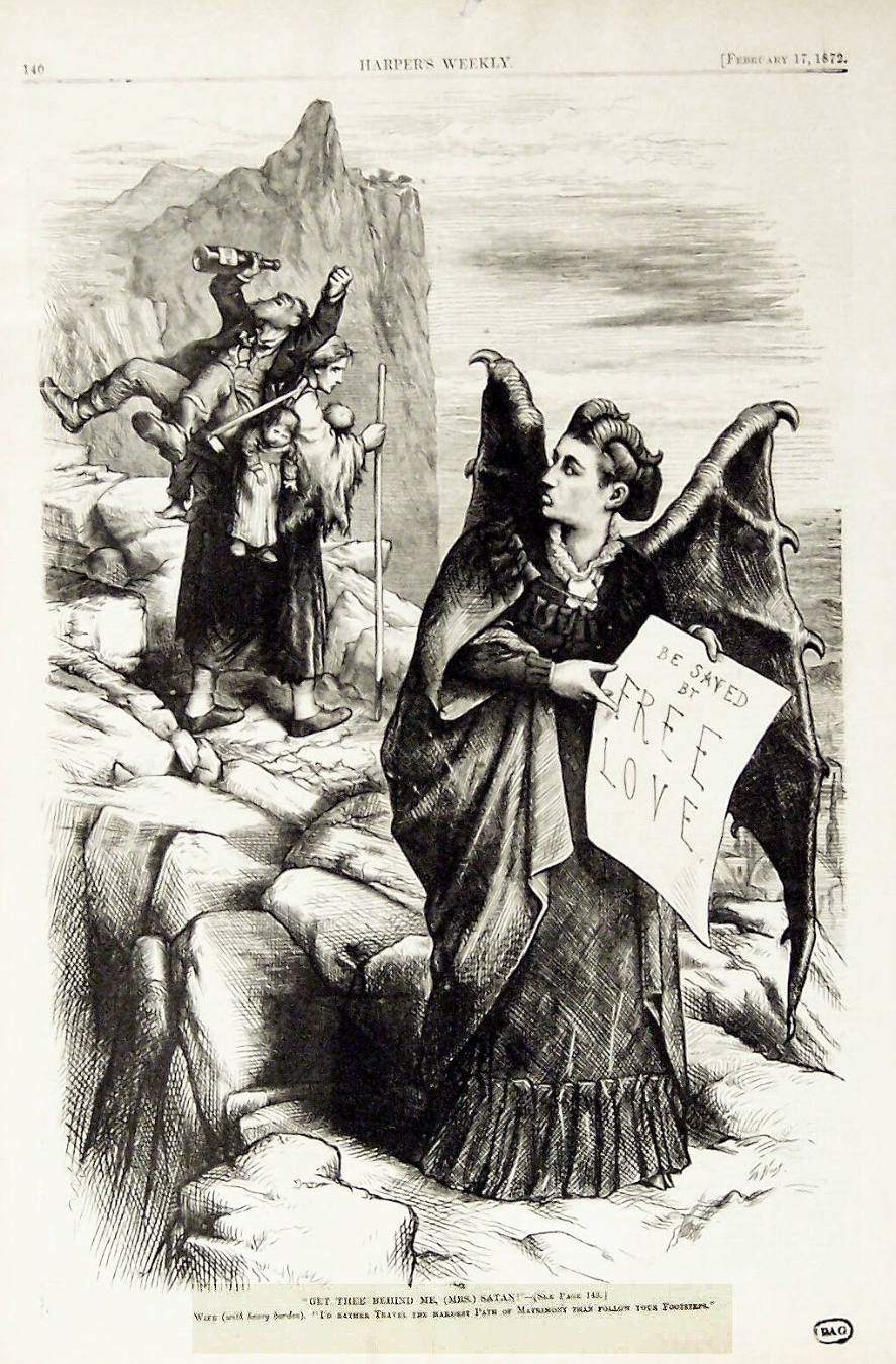 "Get Thee Behind Me (Mrs.) Satan" from Harper's Weekly, February 17, 1872