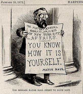 "The Message Mayor Hall Ought" from Harper's Weekly, January 20, 1872