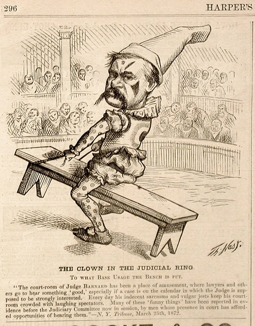 "The Clown In the Judicial Ring" from Harper's Weekly, April 13, 1872