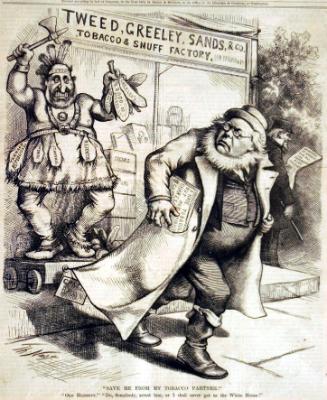 "Save me from my tobacco partner!" from Harper's Weekly, November 2, 1872.