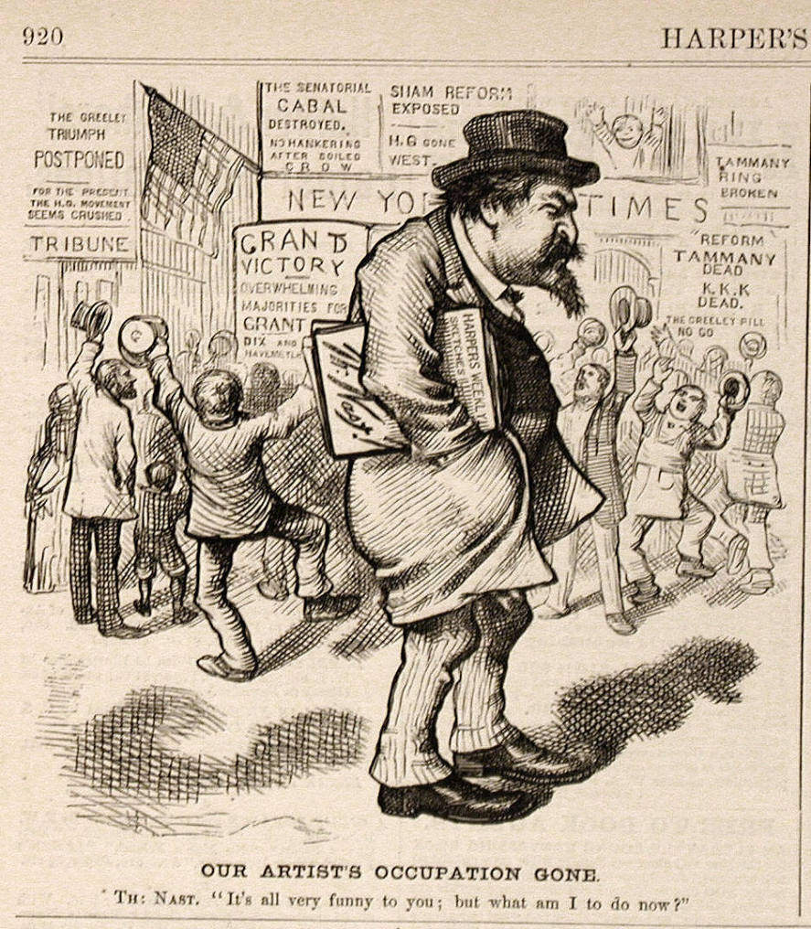 "Our Artist's Occupation Gone" from Harper's Weekly, November 23, 1872