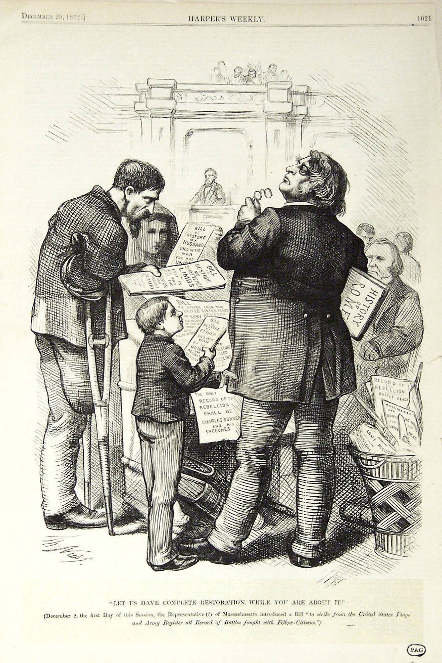 "Let Us Have Complete Restoration" from Harper's Weekly, December 28, 1872